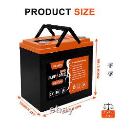 12V 50Ah Rechargeable LiFePO4 Lithium Iron Phosphate Battery 4500+ Deep Cycle RV