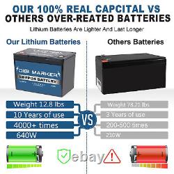12V 60Ah LiFePO4 Deep Cycle Lithium iron Battery Rechargeable 50A BMS Solar