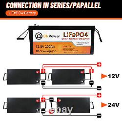 12V Batteries 200Ah LiFePO4 Battery Pack 100A BMS for RV Marine Solar System