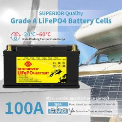 12V LiFePO4 Lithium Battery Deep Cycle for RV Off-Grid Marine 12V 100Ah