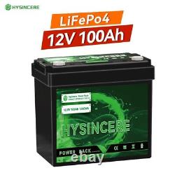 12V Lithium Battery 12V 100Ah LiFePO4 Deep Cycle for Solar RV Off-grid Power New