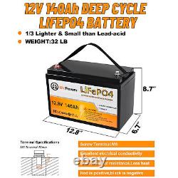 12V Lithium Battery 140Ah Lifepo4 Battery for Solar Deep Cycle RV System