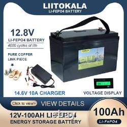 12.8v 100ah Lifepo4 Battery 12v Lithium Iron Phosphate For Cycles +14.6V Charger