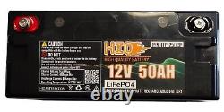 12v50ah lithium iron phosphate LiFePO4 battery Waterproof for Kayak Marine Solar