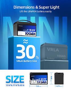 12v 100Ah LiFePO4 Lithium Iron Phosphate Battery Deep Cycle for RV 15000+ Cycles