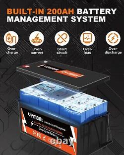 12v 200Ah Lithium Iron Battery 12Volt LiFePO4 Rechargeable Deep Cycle RV US