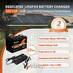14.6V 10A AC/DC LiFePO4 Battery Charger Ampere Time Lithium Iron Phosphate
