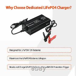 14.6V 10A AC/DC LiFePO4 Battery Charger Ampere Time Lithium Iron Phosphate