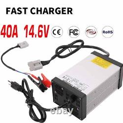 14.6V CC/CV 40A Lithium Iron Phosphate Charger for 12V LiFePO4 Battery US Stock