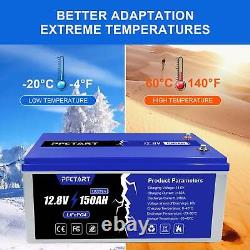 150AH 12V LiFePO4 Lithium Iron Battery with 100A BMS for Solar Kit Off grid RV