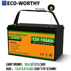 1800Wh 12V 150Ah LiFePO4 Lithium Iron Phosphate Battery for Deep Cycle RV Home