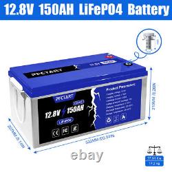 1920WH 12.8V 150Ah LiFePO4 Lithium Iron Battery Deep Cycle BMS For RV Boat BMS