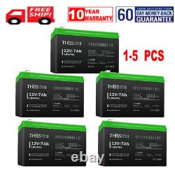 1-5X 12V 7Ah LiFePO4 Lithium Iron Phosphate Deep Cycle Rechargeable Battery LOT