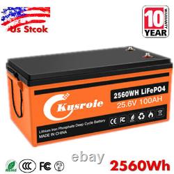 24V 100AH LiFePO4 Deep Cycle Lithium Iron Phosphate Battery 2560W for Solar RV