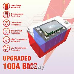 24V 100AH LiFePO4 Lithium Battery BMS Deep cycles For RV Solar Panel Motor Boat