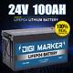 24v 100ah Lithium Iron Battery Lifepo4 Deep Cycle 100a Bms 2560w For Rv Off-grid