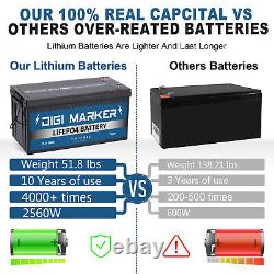 24V 100AH Polymer Lithium iron LiFePO4 Deep Cycle Battery 2560W BMS 100A RV Home