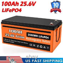 24V 100Ah 200Ah 300Ah Lithium Battery Deep Cycle LiFePO4 WithBMS for Solar 12V Lot