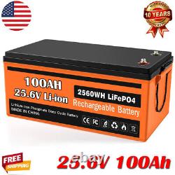 24V 100Ah 200Ah 300Ah Lithium Battery Deep Cycle LiFePO4 WithBMS for Solar 12V Lot