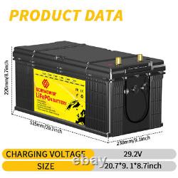 24V 100Ah LiFePO4 Lithium Battery 100A BMS Deep Cycles for Marine Home RV Motor