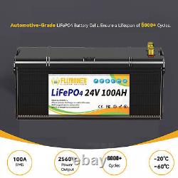 24V 100Ah LiFePO4 Lithium Battery Deep Cycle BMS for RV Off-Grid Trolling Motor