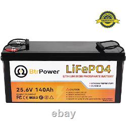 24V 140Ah lithium LiFePO4 Battery Rechargeable for RV Deep Cycles Solar System