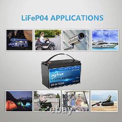 24V 50Ah Lithium Battery LiFePO4 Rechargeable 4000+ Deep Cycle BMS for Home RV