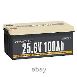 25.6V 100Ah 2560Wh Lithium Battery 100A BMS Deep Cycle LiFePO4 for Solor RV
