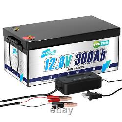 2PCS 12V 300Ah 3840Wh LiFePO4 Lithium Battery 10000 Cycles 200A BMS for RV Solar