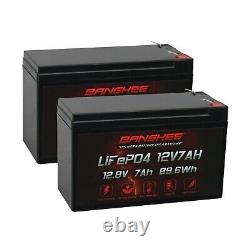 2X 12V 7Ah LiFePO4 Lithium Iron Phosphate Deep Cycle Rechargeable Battery