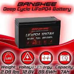 2X 12V 7Ah Lithium iron LiFePO4 Battery Deep Cycle BMS Solar Home Energy Storage