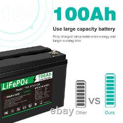 2X LiFePO4 12V 100Ah Lithium Iron Battery Deep Cycle for RV Off Grid Solar Boat