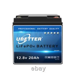 2 Pack 12V 20Ah LiFePO4 Lithium Iron Phosphate Deep Cycle Rechargeable Battery