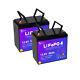 2 Pack 12v 50ah Lifepo4 Lithium Battery For Deep Cycle Rv Marine Solar System