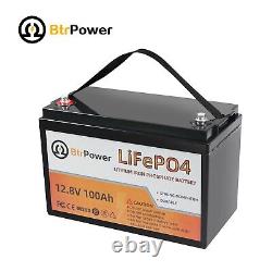 2 Pack Solar 12V 100Ah lithium LiFePO4 battery for Deep Cycle Marine System