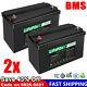 2 Packs 12v 120ah Lifepo4 Lithium Iron Battery Cycles For Solar Boat Rv Off-grid