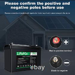 2 Packs 12V 120Ah LiFePO4 Lithium Iron Battery Cycles for Solar Boat RV Off-grid