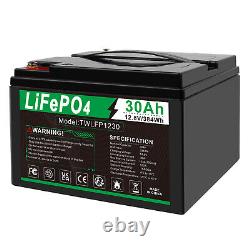 2x 12V 30Ah Lithium Iron Phosphate LiFePO4 Battery for RV Marine Off-Grid Solar