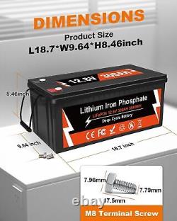 300Ah 12V Deep Cycle Lithium Battery LiFePO4 200A BMS for RV Solar Boat Off-grid