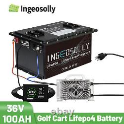 36V 100Ah Golf Cart LiFePO4 Lithium Battery 10000+ Cycle 200A BMS + 20A Charger