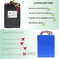 36V Ebike Battery 25Ah Lithium LiFePO4 Battery for Scooter Electric Bike 30A BMS