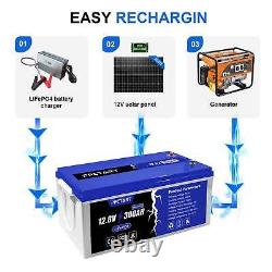 3840Wh 12.8V 300Ah LiFePO4 Lithium Iron Battery Deep Cycle BMS For Solar RV Boat