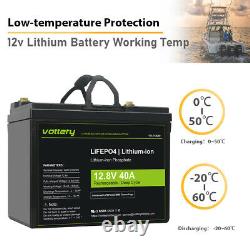 40Ah 512Wh 12V Battery Lithium Iron Phosphate LiFePO4 Battery for Motor RV House