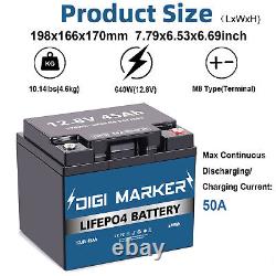 45Ah LiFePO4 Deep Cycle 12V Lithium iron phosphate Battery Built-in 50A BMS RV
