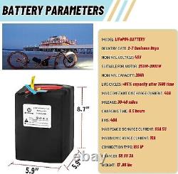 48V 20Ah Lithium LiFePo4 Rechargeable Battery Pack for Ebike Sooter 1000w Power