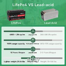 48V 50AH Rechargeable LiFePO4 Lithium Iron Phosphate Battery 4000+ Deep Cycle RV