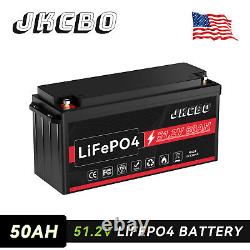 48V 50Ah LiFePO4 Built-in BMS Lithium Battery for RV Marine Trolling Motor US