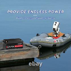 48V 50Ah LiFePO4 Built-in BMS Lithium Battery for RV Marine Trolling Motor US