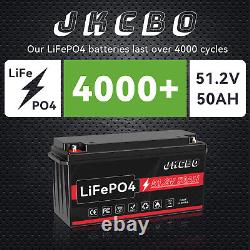 48V 50Ah LiFePO4 Built-in BMS Lithium Battery for RV Marine Trolling Motor US