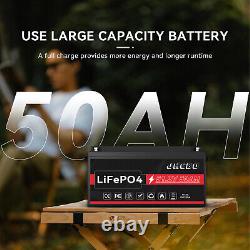 48V 50Ah LiFePO4 Built-in BMS Lithium Battery for RV Marine Trolling Motor US